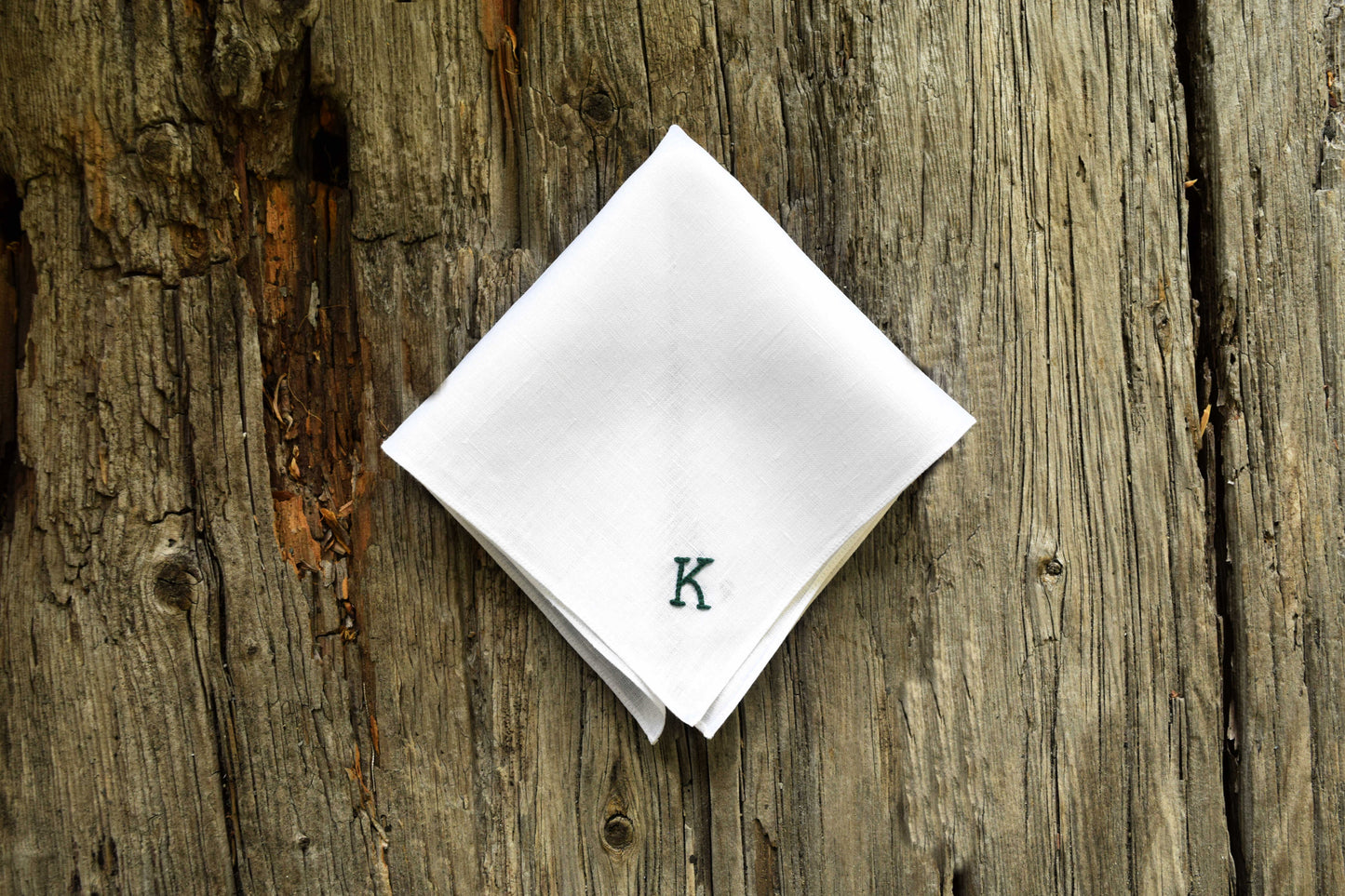 Monogrammed Irish Linen Handkerchief with Initial: Typewriter