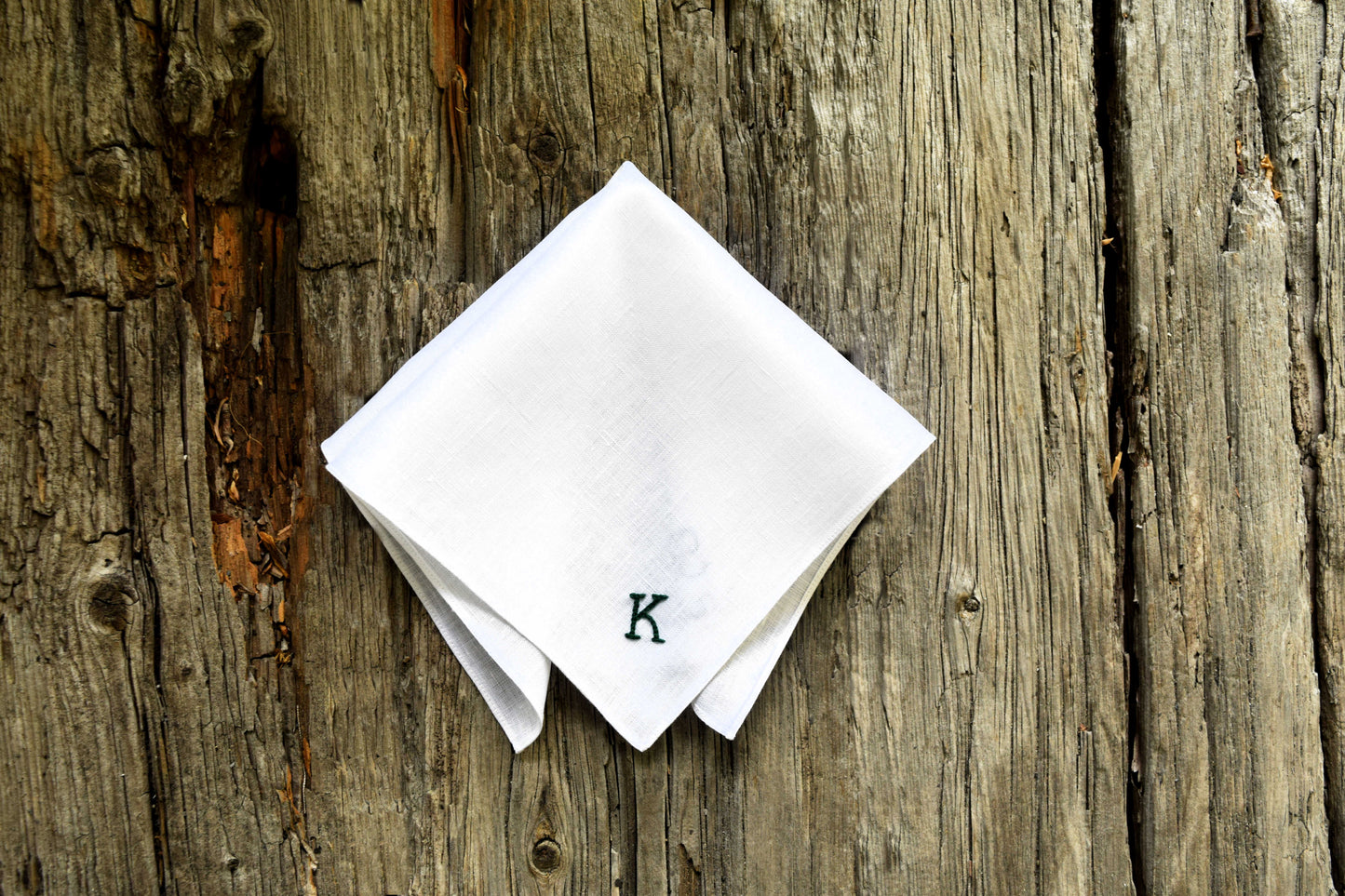 Monogrammed Irish Linen Handkerchief with Initial: Typewriter