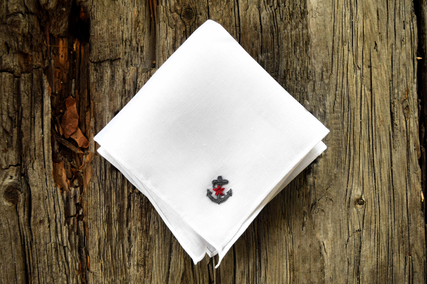 Anchors Aweigh Nautical Linen Pocket Square