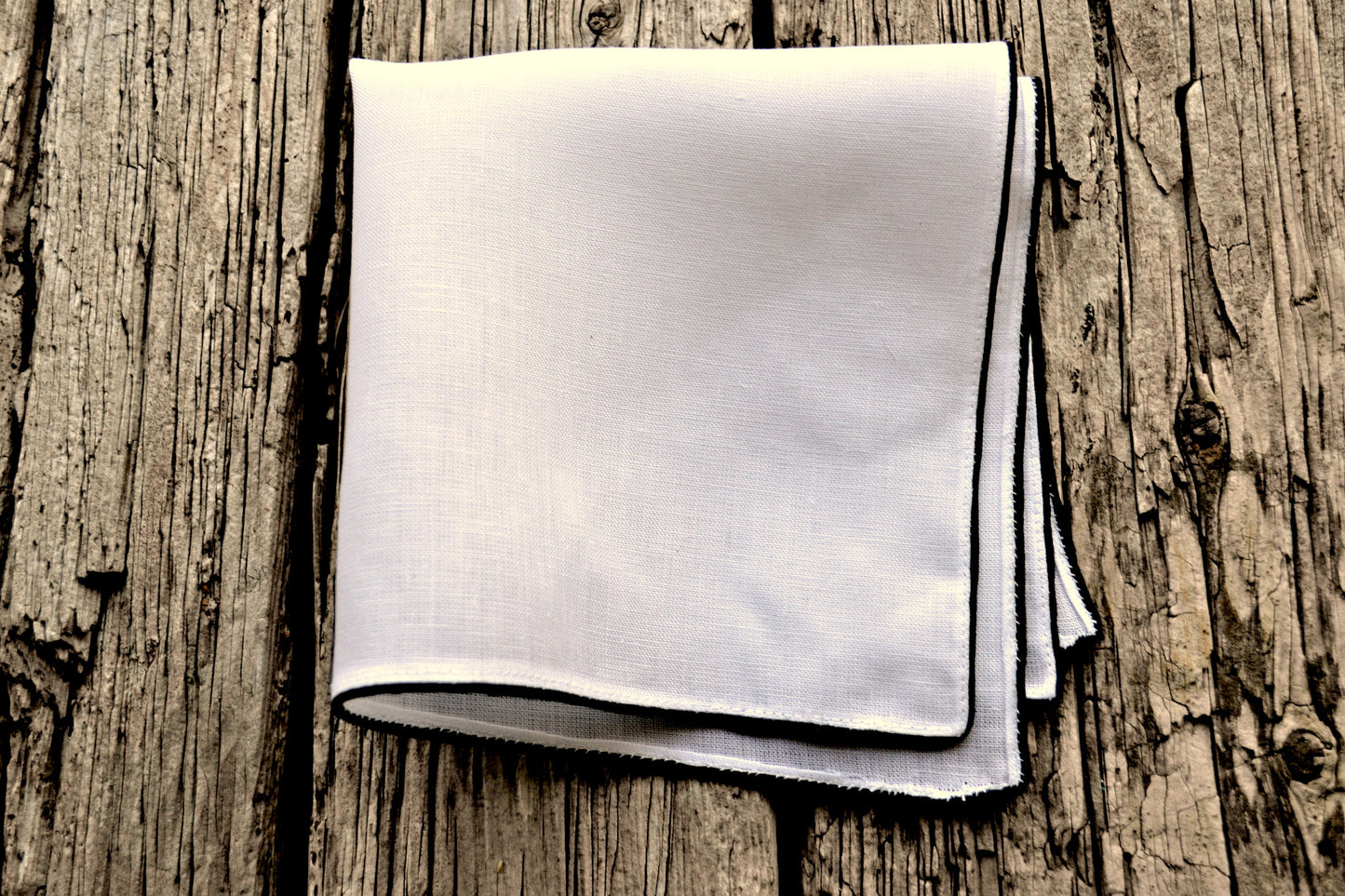 Irish Linen Handkerchief with Color Border