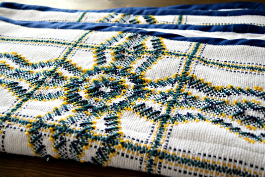 Crossing Borders - Hand Embroidered Small Throw - Baby Blanket