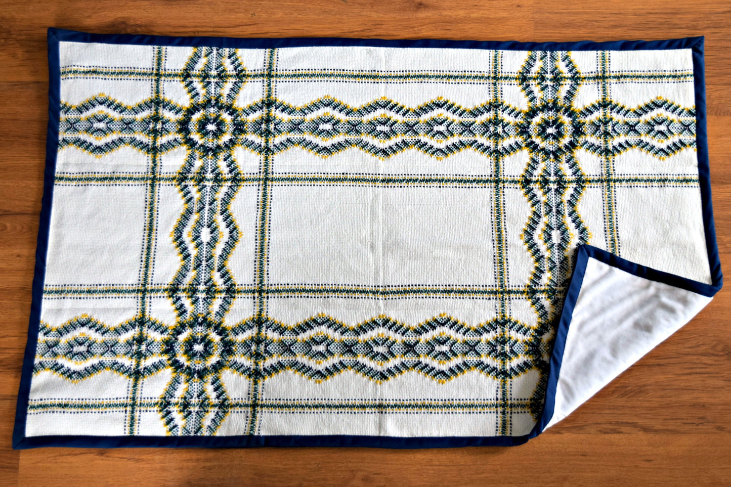 Crossing Borders - Hand Embroidered Small Throw - Baby Blanket