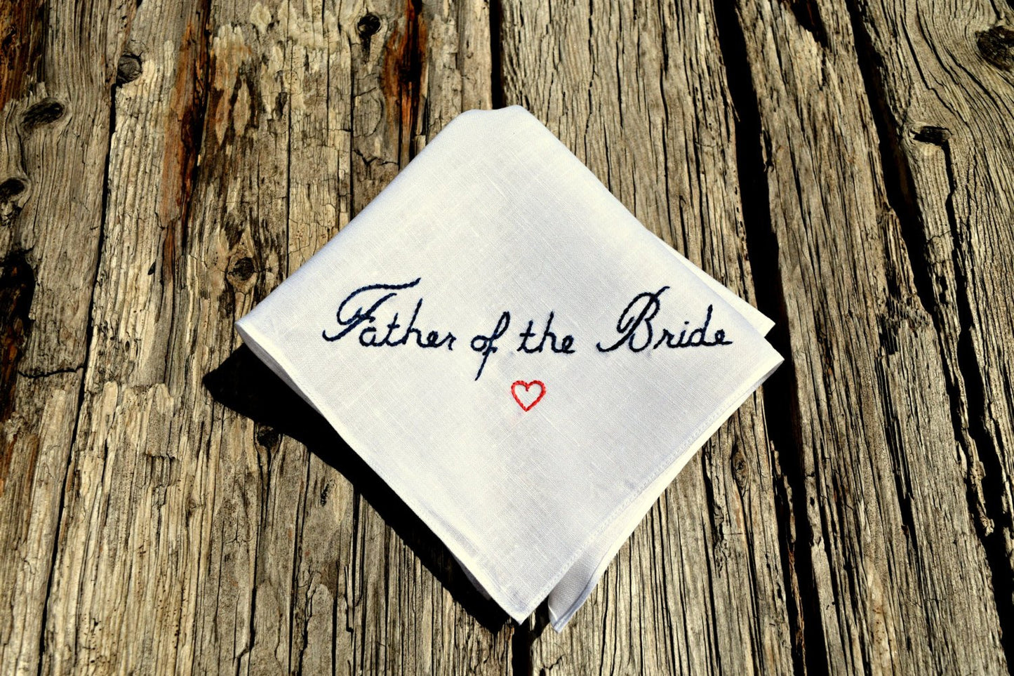 Father - Mother of the Bride - Groom Wedding Handkerchief for Dad or Mom