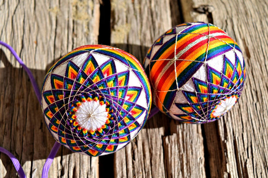 Rainbow Bright Temari Poi