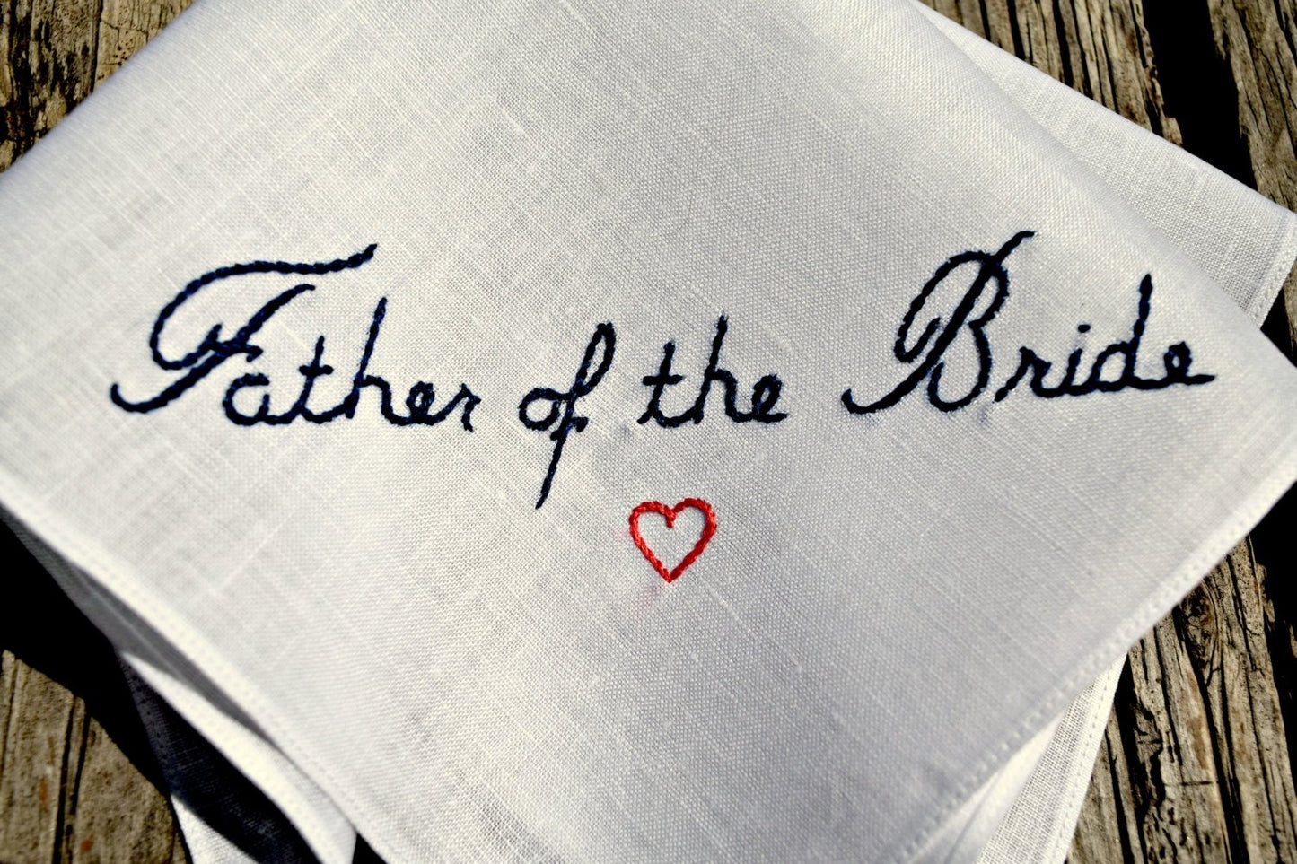 Father - Mother of the Bride - Groom Wedding Handkerchief for Dad or Mom