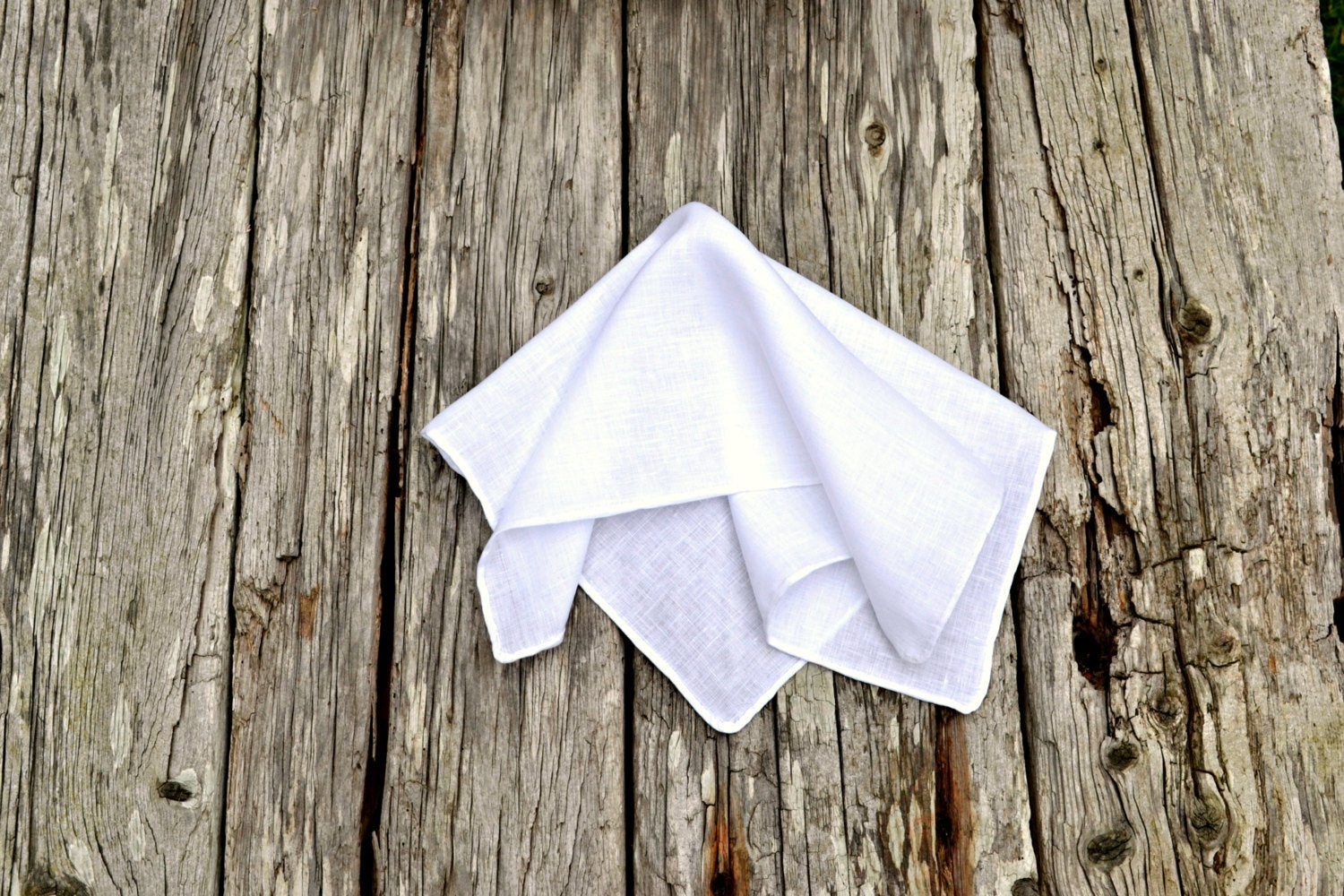 Burgundy Red Handcrafted Linen Pocket Square with White Handrolled X Stitch  - Fort Belvedere