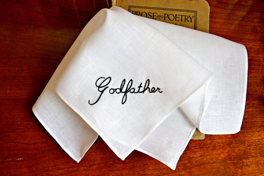 Godfather Handkerchief : Pocket Square for a Christening
