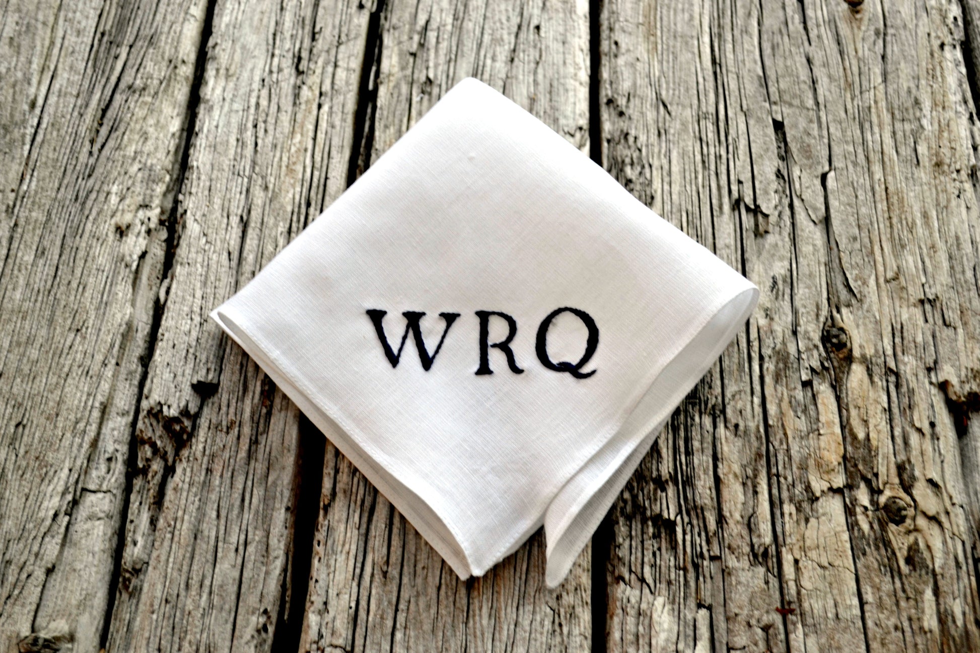 Irish linen handkerchief with monogram